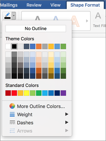 fill a textbox with color in word 2016 for mac